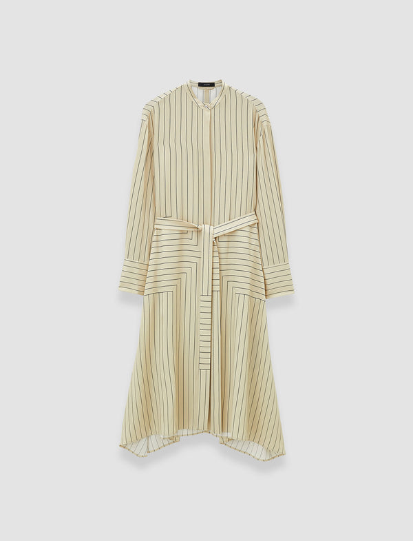 joseph Orlana Geometric Print Silk Dress Affogato/Black