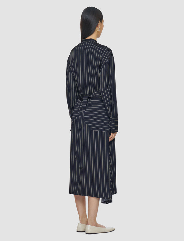 Joseph Orlana Geometric Print Silk Dress Black/Affogato