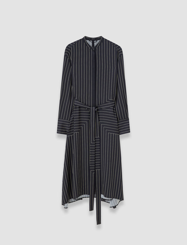 joseph Orlana Geometric Print Silk Dress Black/Affogato