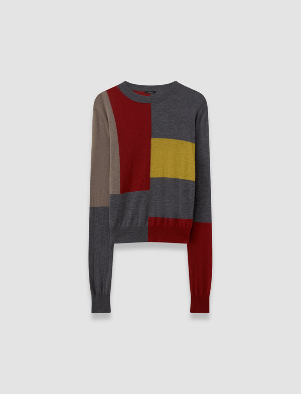 joseph Overlay Cashair Round Neck Jumper Smoke Combo