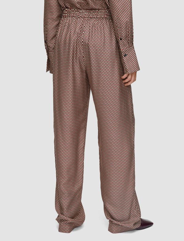 Joseph Sahel Printed Silk Blend Trousers Ruby Combo