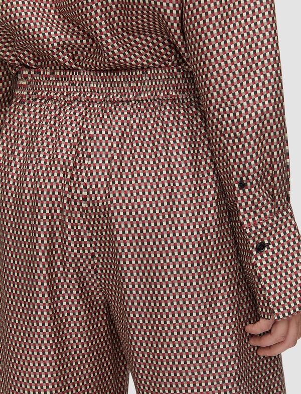 Joseph Sahel Printed Silk Blend Trousers Ruby Combo