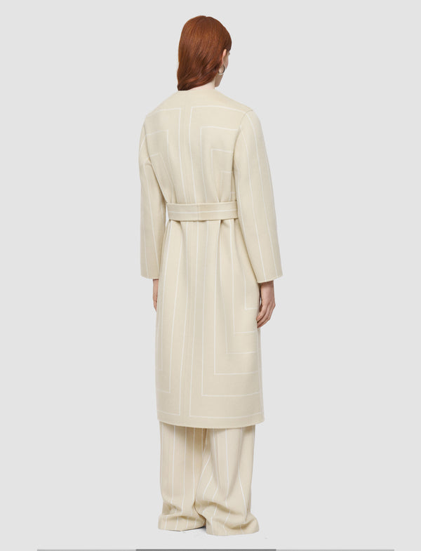 Joseph Scheffer Geometric Double Face Wool Coat Affogato/Ivory