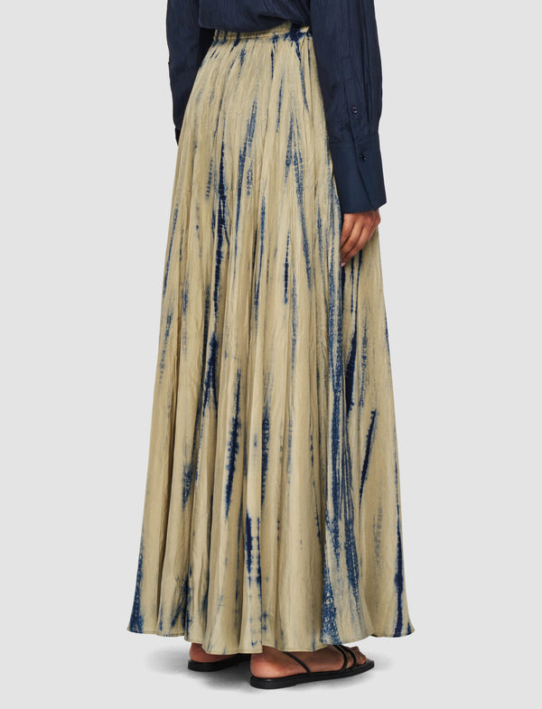 Joseph Sully Long Tie Dye Silk Maxi Skirt Desert Sand/Navy
