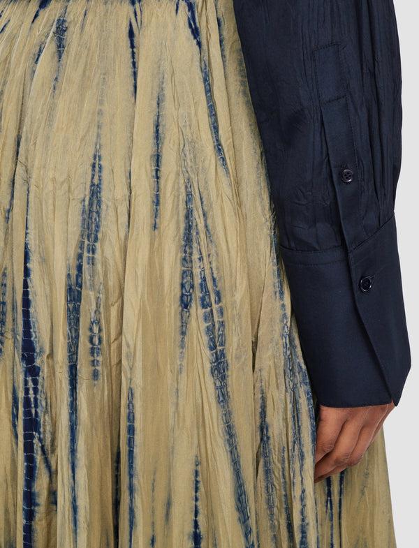 Joseph Sully Long Tie Dye Silk Maxi Skirt Desert Sand/Navy