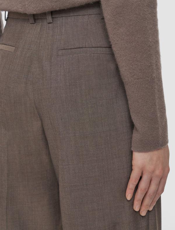 Joseph Trina Light Wool Tailoring Trousers Mushroom