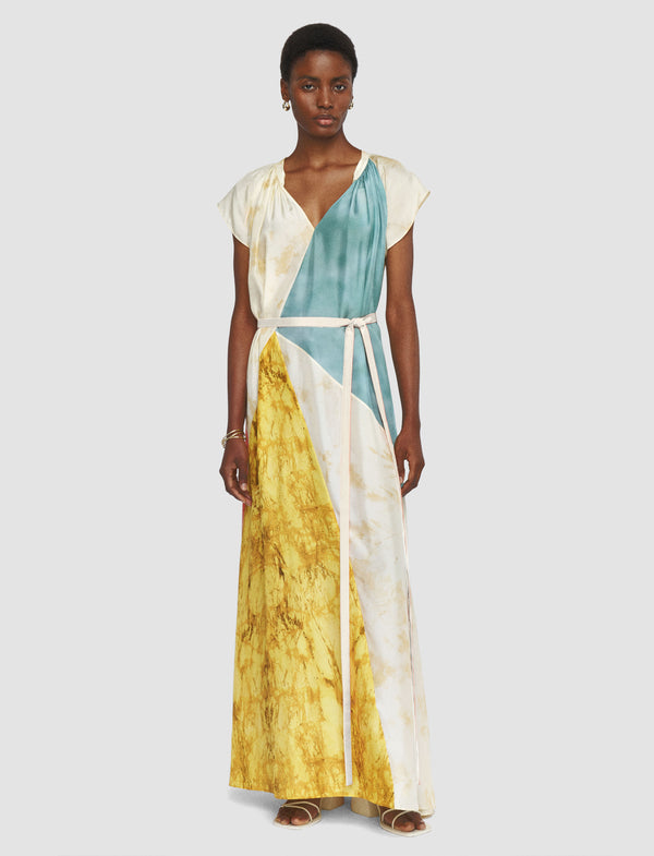 Joseph Tulipa Planchart Print Silk Dress Mimosa Combo