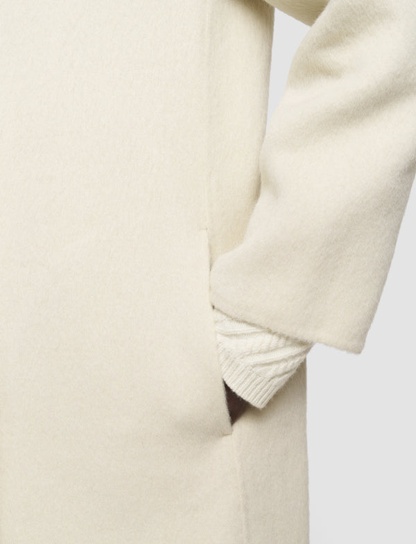 Joseph Yves Brushed Double Face Alpaca Coat Affogato
