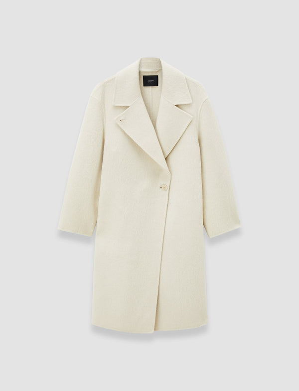 joseph Yves Brushed Double Face Alpaca Coat Affogato