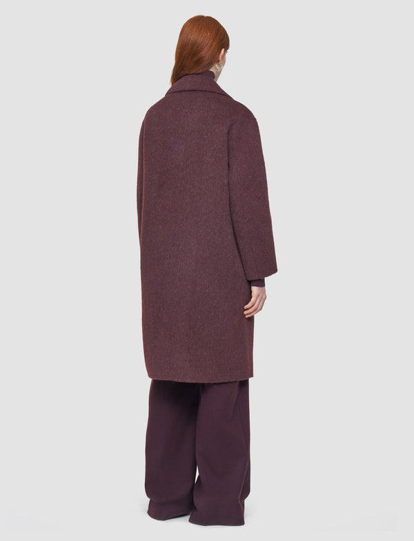 Joseph Yves Brushed Double Face Alpaca Coat Maraschino