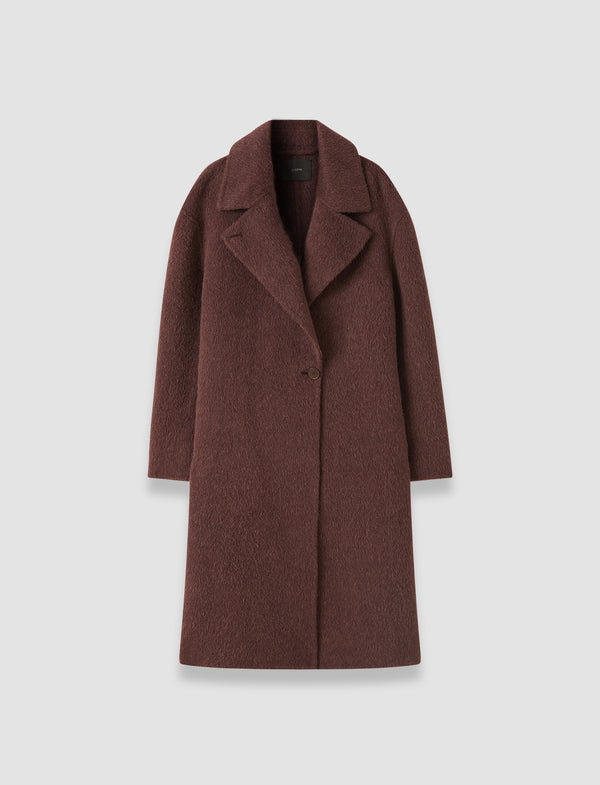 joseph Yves Brushed Double Face Alpaca Coat Maraschino