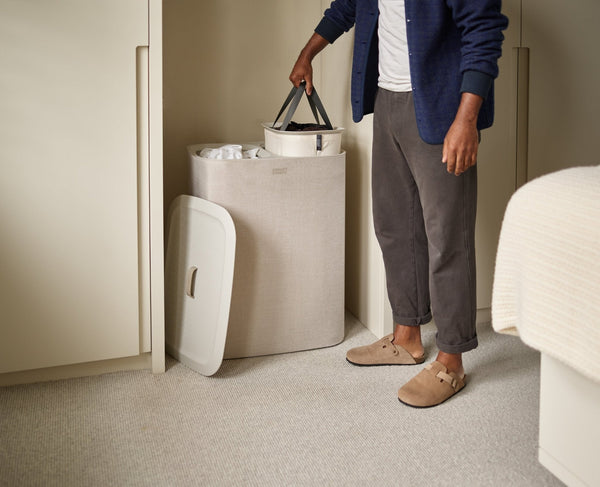 Joseph Joseph 2-piece Ecru Tota 90L & Hold-All™ 35L Laundry Basket Set