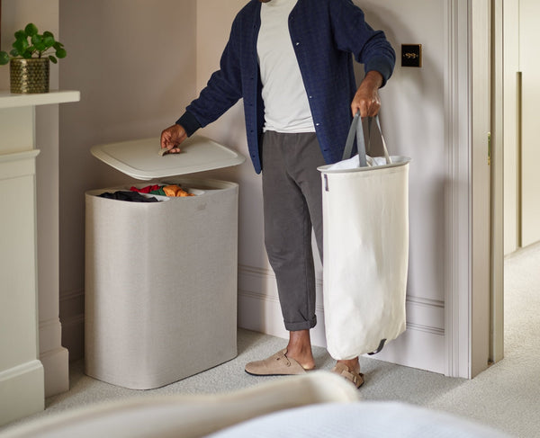 Joseph Joseph 2-piece Ecru Tota Trio 90L & Hold-All™ 35L Laundry Basket Set