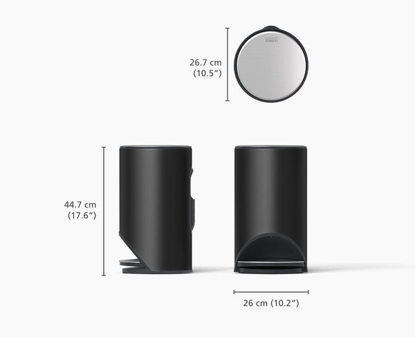 Joseph Joseph Arc™ 10L Easy-push Matt Black Pedal Trash Can