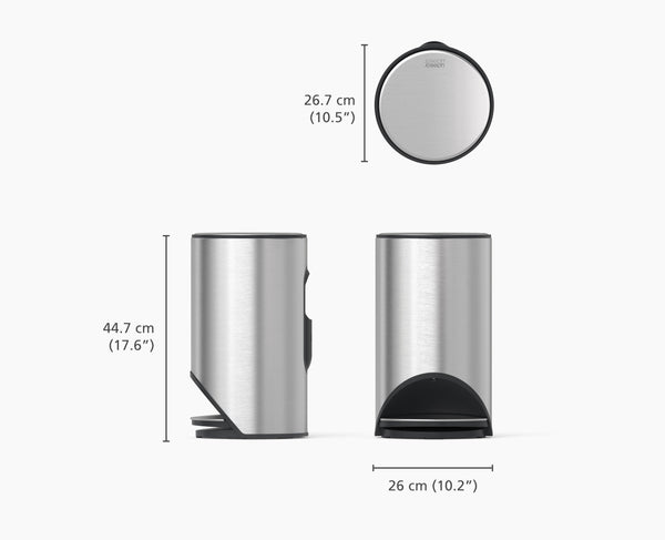 Joseph Joseph Arc™ 10L Easy-push Stainless-steel Pedal Trash Can