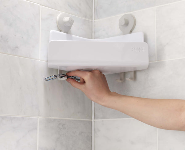 Joseph Joseph EasyStore™ 2-piece White Corner Shower Shelf Set