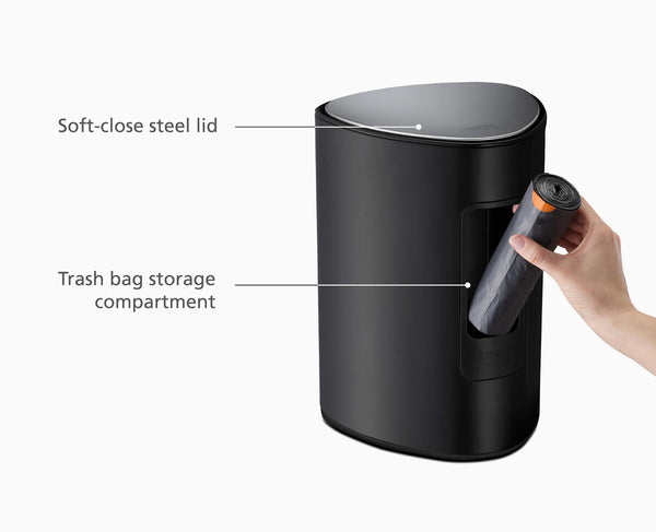Joseph Joseph EasyStore™ 5L Matt Black Pedal Trash Can