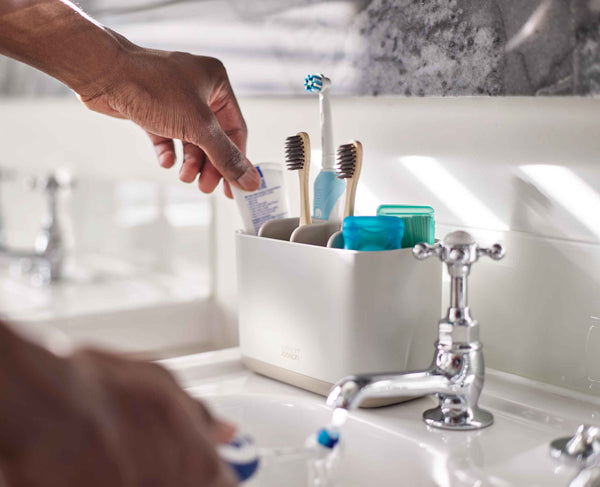 joseph joseph EasyStore™ Large Matt Ecru Toothbrush Holder