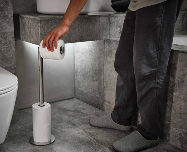 joseph joseph EasyStore™ Luxe 2-in-1 Stainless-steel Toilet Paper Stand
