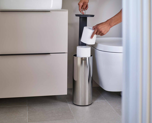 joseph joseph Easystore™ Luxe Stainless-steel Concealed Toilet Paper Holder
