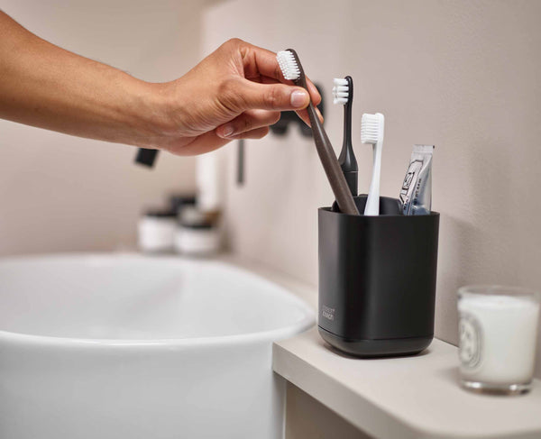 joseph joseph EasyStore™ Matt Black Toothbrush Holder