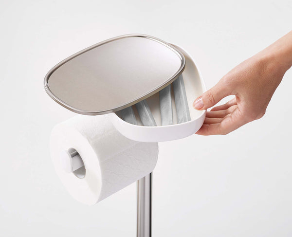Joseph Joseph EasyStore™ Plus Stainless-steel Toilet Roll Holder With Toilet Brush