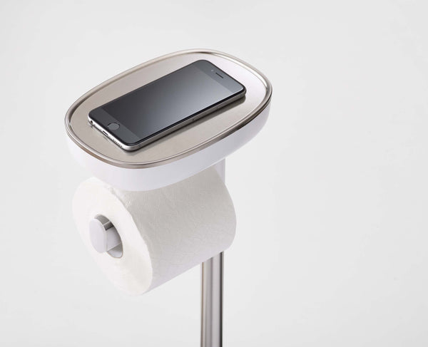 Joseph Joseph EasyStore™ Plus Stainless-steel Toilet Roll Holder With Toilet Brush