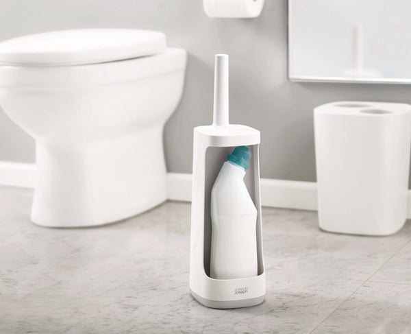 joseph joseph Flex™ Plus Light Gray Toilet Brush with Storage Caddy