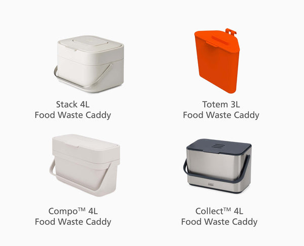 Joseph Joseph IW2 4L White Food Waste Caddy Trash Bags