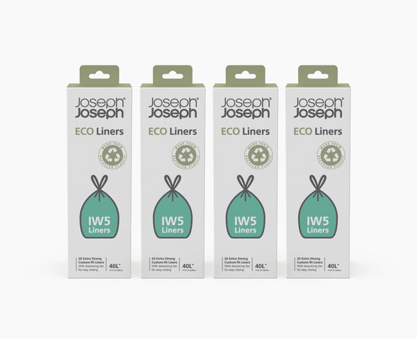 joseph joseph IW5 40L Gray Recycled Trash Bags - 4 pack joseph joseph IW5 40L Gray Recycled Trash Bags - 4 pack