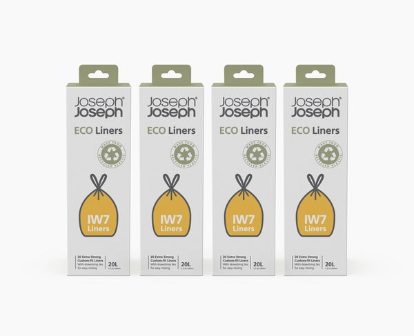 joseph joseph IW7 20L Gray Recycled Trash Bags - 4 pack joseph joseph IW7 20L Gray Recycled Trash Bags - 4 pack