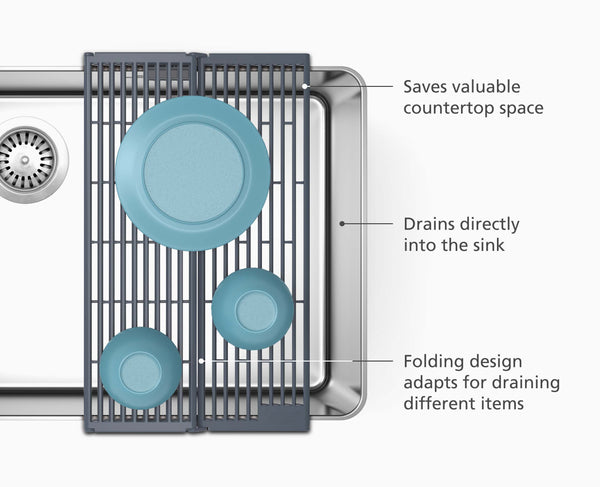 joseph joseph Platform Folding Gray Sink Drainer