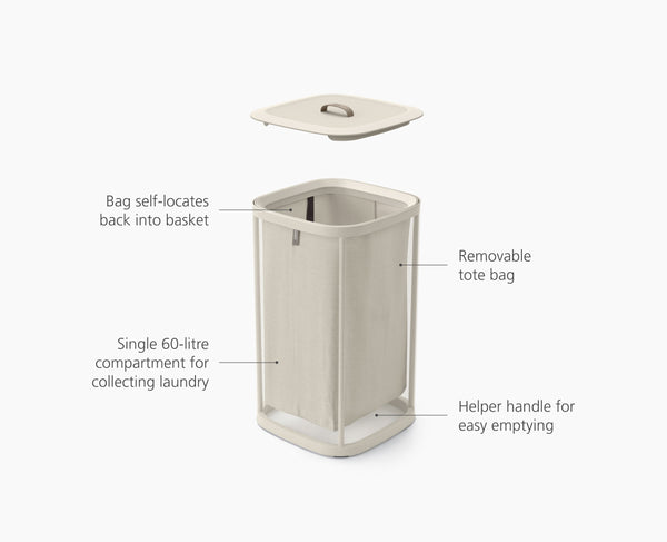 Joseph Joseph Tota One 60L Ecru Laundry Basket