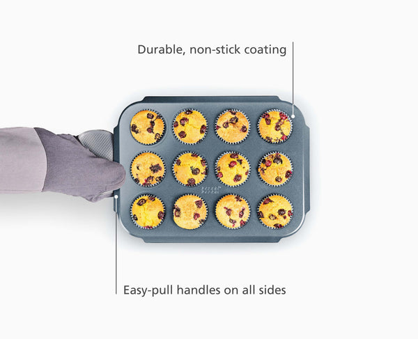 Joseph Joseph Nest™ Bake Non-Stick 12 Cup Blue Muffin Pan