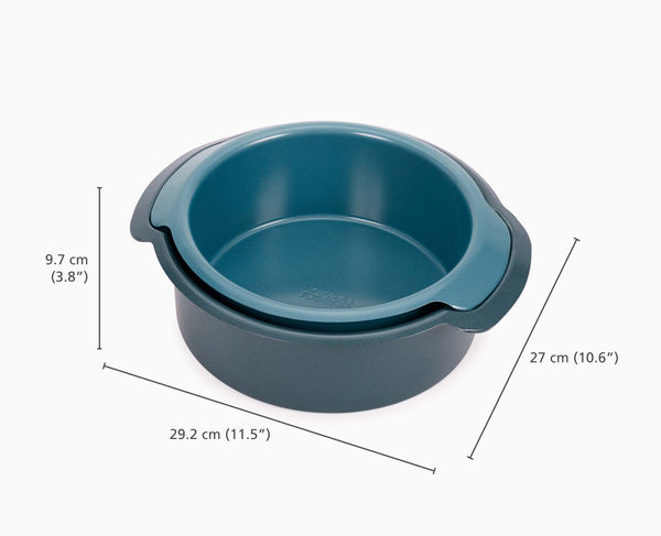 Joseph Joseph Nest™ Bake Non-Stick 2-piece Blue Round Cake Pan Set