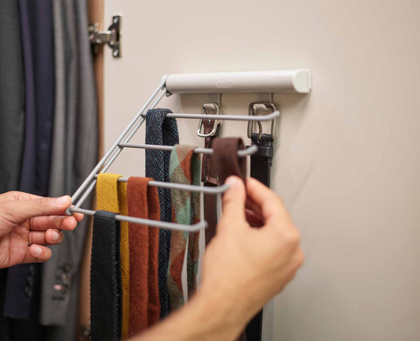 joseph joseph Orderly™ Ecru Belt Tie & Scarf Hanging Rack