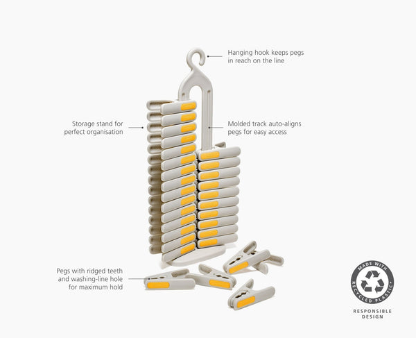 Joseph Joseph PegStore™ 30-Piece Clothespin Set With Storage Stand