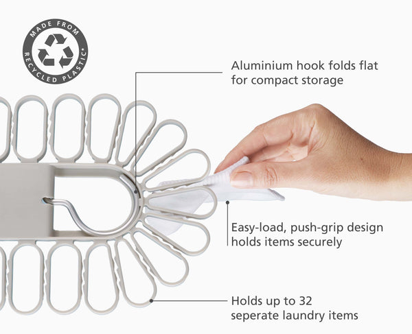 Joseph Joseph Petal™ 32-piece Quick-grip Ecru Drying Hanger