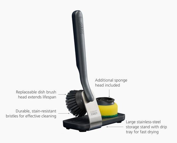 Joseph Joseph SinkTech™ Dish Brush & Sponge Set With Steel Stand