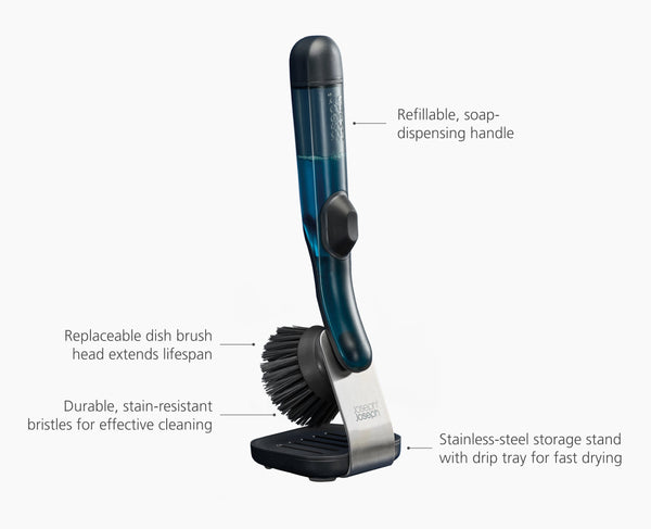 Joseph Joseph SinkTech™ Soap Dispensing Dish Brush With Steel Stand