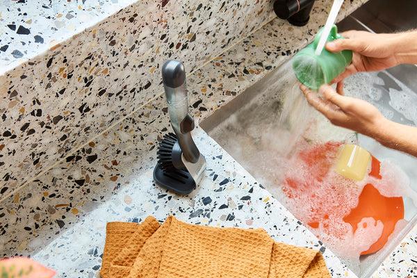 joseph joseph SinkTech™ Soap Dispensing Dish Brush with Steel Stand