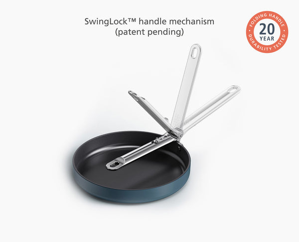 Joseph Joseph Space Folding Handle Ceramic Non-stick 3-piece Blue Cookware Set