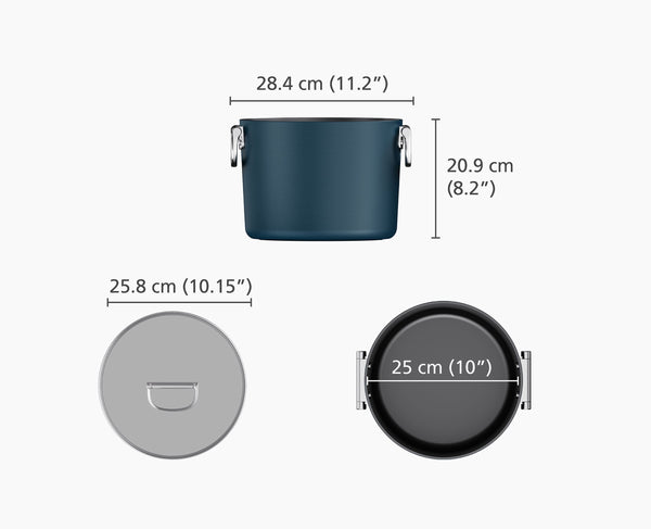 Joseph Joseph Space Folding Handle Ceramic Non-stick 8.5 Qt. Blue Stock Pot & Lid