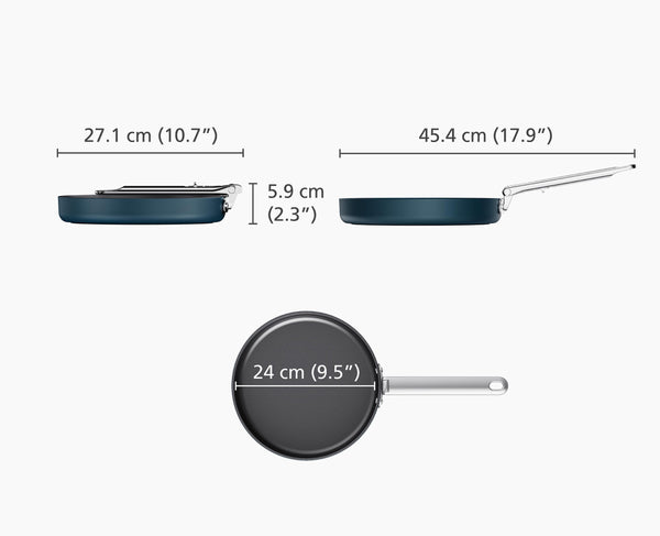 Joseph Joseph Space Folding Handle Ceramic Non-stick 9.5" Blue Frying Pan