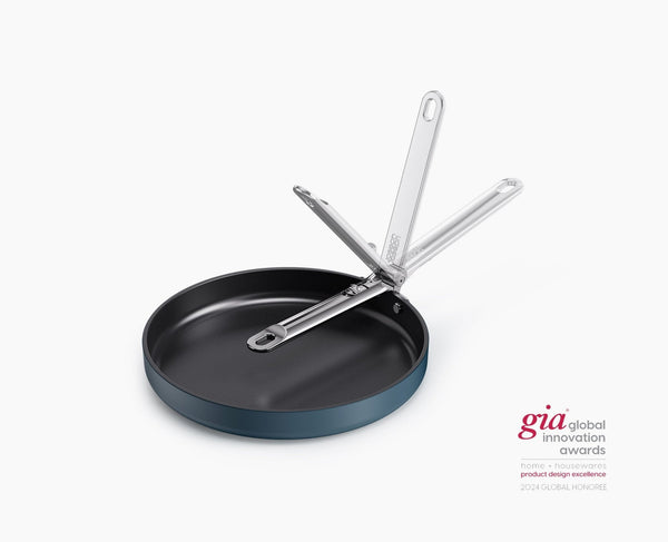 joseph joseph Space Folding Handle Non-Stick 11" Blue Shallow Frying Pan