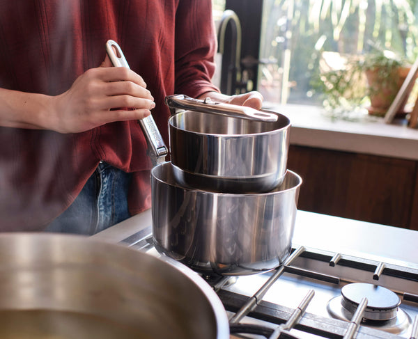 Joseph Joseph Space Steel Folding Handle 8-Piece Cookware Set