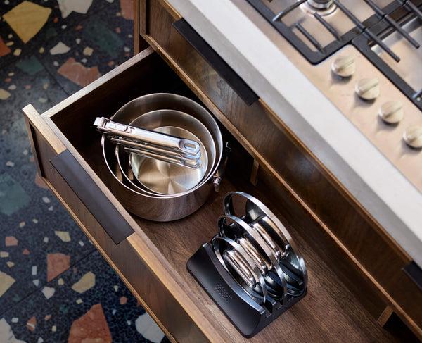 Joseph Joseph Space Steel Folding Handle 8-Piece Cookware Set