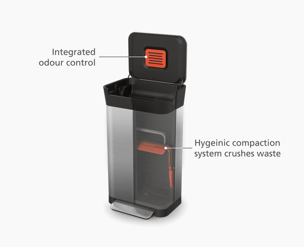 Joseph Joseph Titan 30L Stainless-steel Starter Set With Recycled Trash Bags