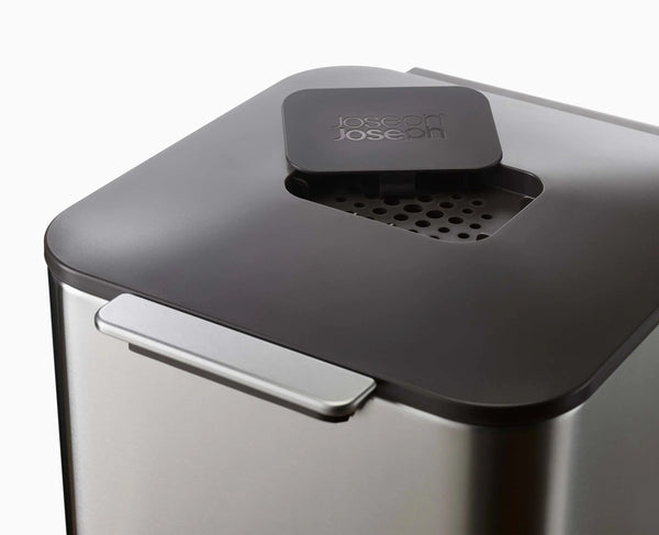 Joseph Joseph Totem Compact 40L Stainless-steel Waste & Recycling Trash Can