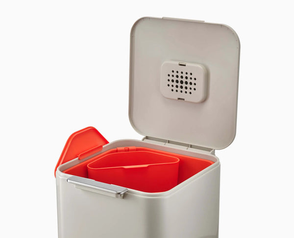 Joseph Joseph Totem Compact 40L Stone Waste & Recycling Trash Can